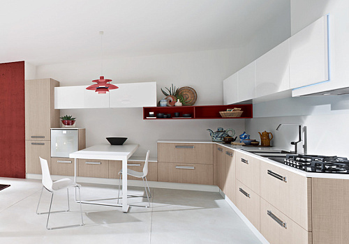 Кухня AR-TRE модель Tao, отделка Cipria Segato+Bianco Lucido